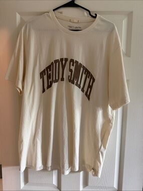 Teddy Smith Men’s Cream Short-Sleeve Logo Tee